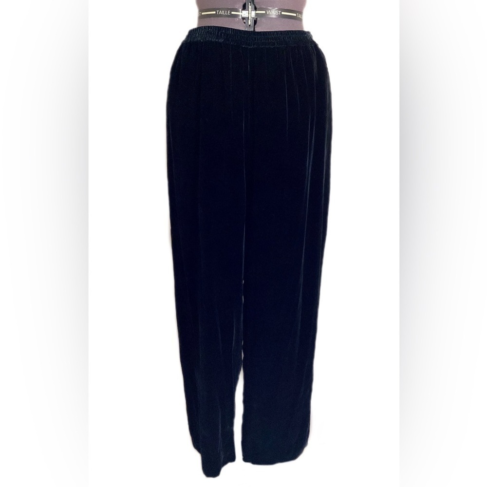 Vtg 90s Y2K Silk Blend Velvet Pants Size M Phoebe Buffay - Picture 2 of 13
